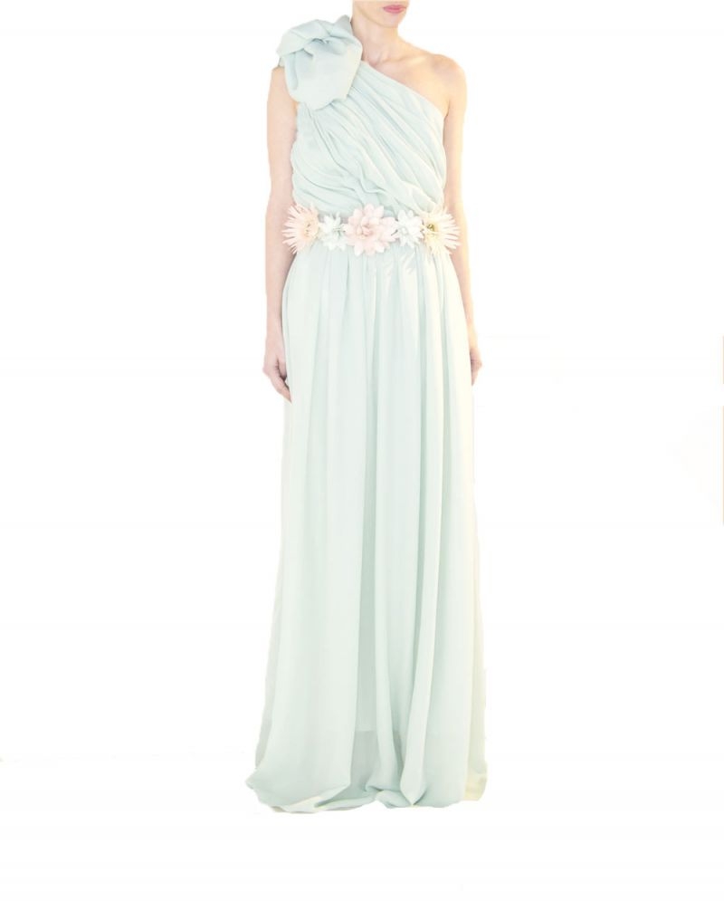 vestido griego verde agua silueta